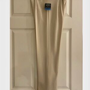 NEW Ming Wang Pants Ladies PM Beige PullOn Knit Classic Cut Straight Leg Acrylic